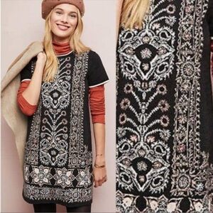 💗💕Anthropologie Akemi + Kin Kaleidoscope Black & Pink Bohemian Sweater Dress S
